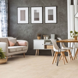 Cork WISE by Amorim - Waterproof Cork Flooring in Fashionable Antique White (Room View)