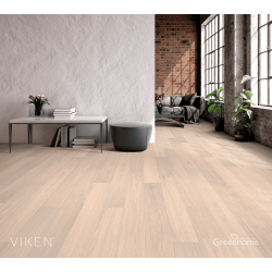 Viken 6 inch wide Hardened Wood Flooring in Powder White Oak - Sustainable Hardwood Flooring - Room View
