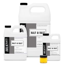 The Real Milk Paint Company - Half & Half  (Half Pure Tung Oil, Half Citrus Solvent), shown in all available sizes from Greenhome Solutions (ghsproducts.com)